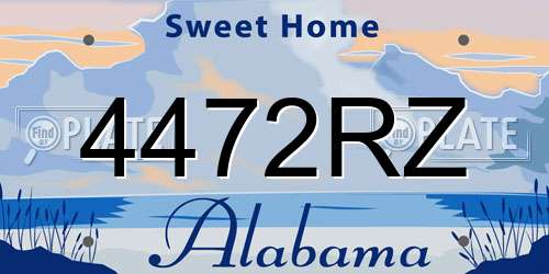 4472RZ Alabama License Plate