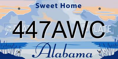 447AWC Alabama License Plate