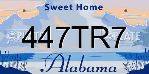447TR7 Alabama License Plate