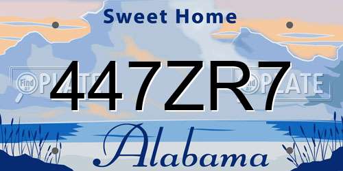 447ZR7 Alabama License Plate