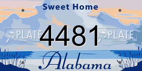 4481 Alabama License Plate