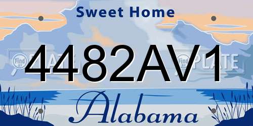 4482AV1 Alabama License Plate