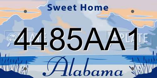 4485AA1 Alabama License Plate