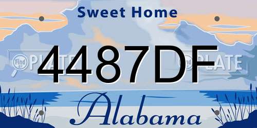 4487DF Alabama License Plate