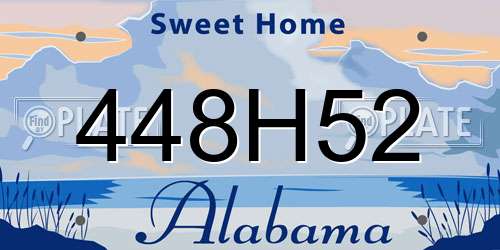 448H52 Alabama License Plate