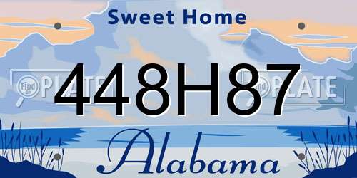 448H87 Alabama License Plate