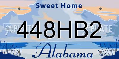 448HB2 Alabama License Plate