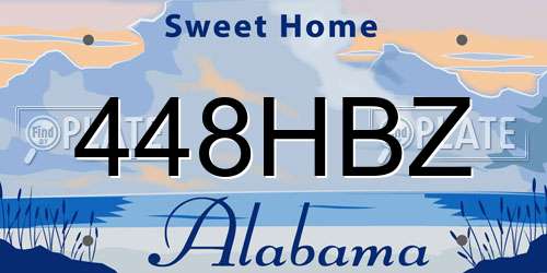 448HBZ Alabama License Plate