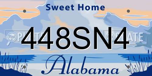 448SN4 Alabama License Plate