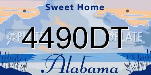 4490DT Alabama License Plate