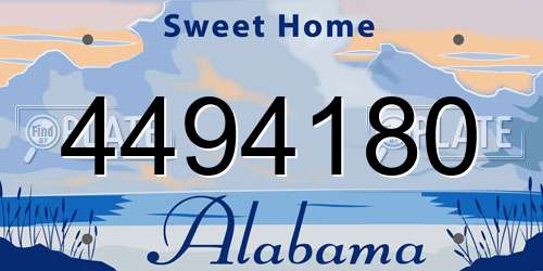 4494180 Alabama License Plate