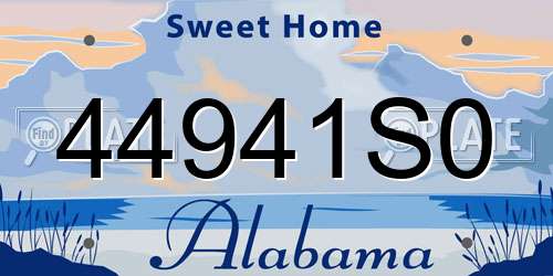 44941S0 Alabama License Plate