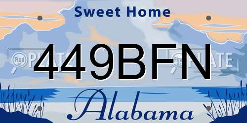 449BFN Alabama License Plate