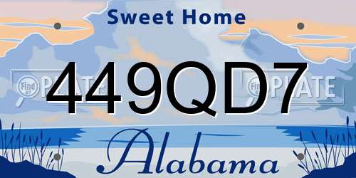 449QD7 Alabama License Plate