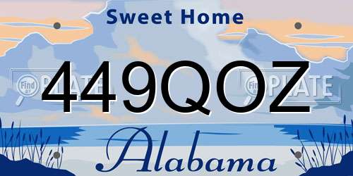 449QOZ Alabama License Plate