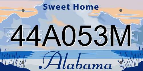 44A053M Alabama License Plate