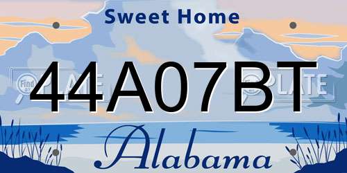 44A07BT Alabama License Plate