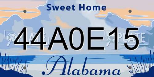 44A0E15 Alabama License Plate
