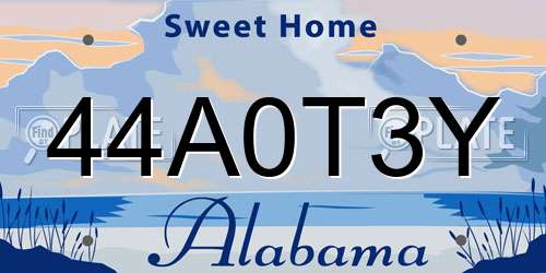 44A0T3Y Alabama License Plate