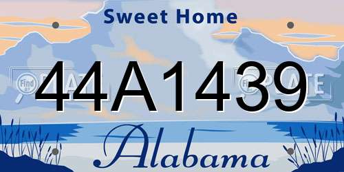 44A1439 Alabama License Plate