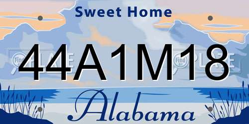 44A1M18 Alabama License Plate
