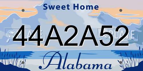 44A2A52 Alabama License Plate