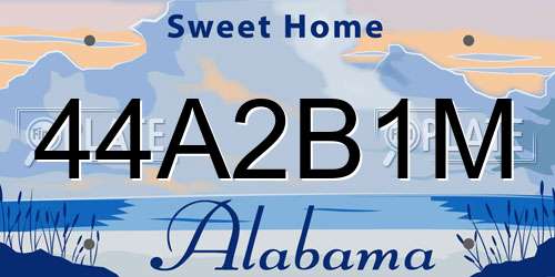 44A2B1M Alabama License Plate