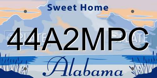 44A2MPC Alabama License Plate