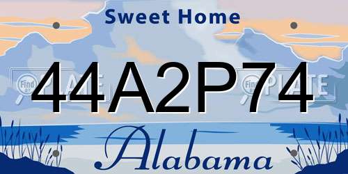 44A2P74 Alabama License Plate