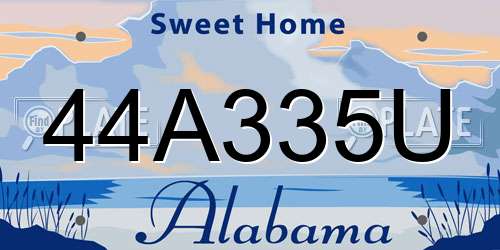 44A335U Alabama License Plate