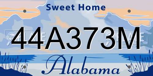 44A373M Alabama License Plate
