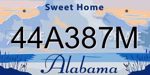 44A387M Alabama License Plate