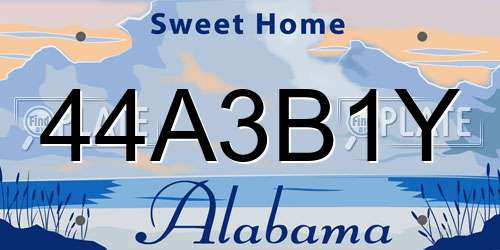 44A3B1Y Alabama License Plate