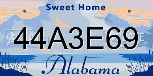 44A3E69 Alabama License Plate