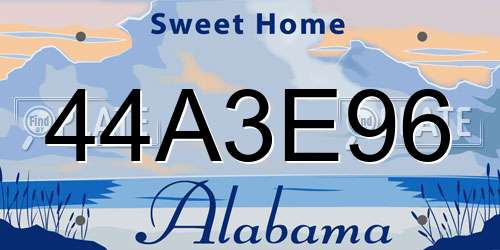 44A3E96 Alabama License Plate