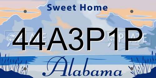 44A3P1P Alabama License Plate