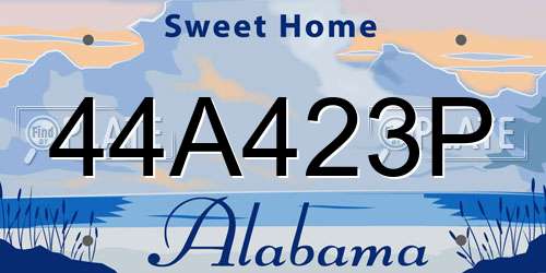 44A423P Alabama License Plate