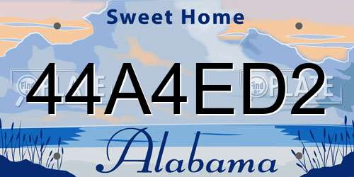 44A4ED2 Alabama License Plate
