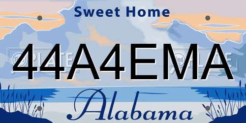 44A4EMA Alabama License Plate