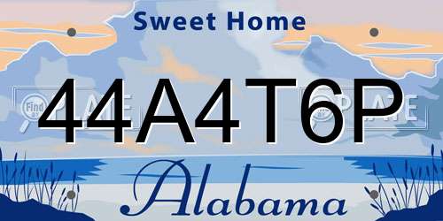 44A4T6P Alabama License Plate