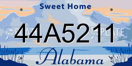 44A5211 Alabama License Plate