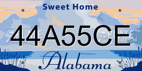 44A55CE Alabama License Plate