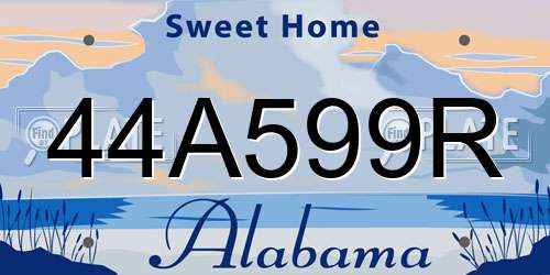 44A599R Alabama License Plate