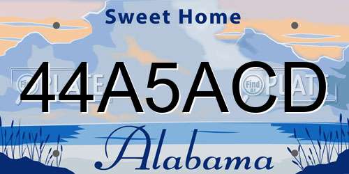44A5ACD Alabama License Plate