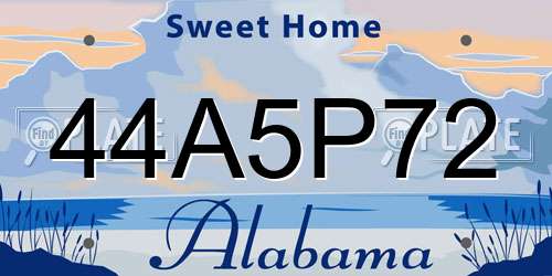 44A5P72 Alabama License Plate