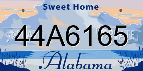 44A6165 Alabama License Plate