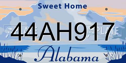 44AH917 Alabama License Plate