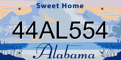 44AL554 Alabama License Plate