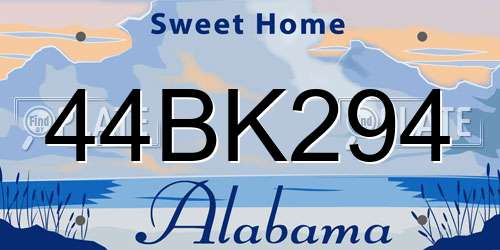 44BK294 Alabama License Plate