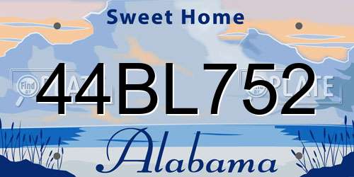 44BL752 Alabama License Plate